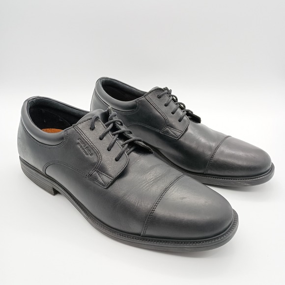 Rockport Other - Rockport Black Leather Cap Toe Oxfords Mens Size 11 Hydro-Shield Waterproof